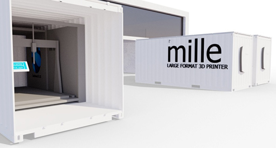 用海運集裝箱改裝的大型3D打印機