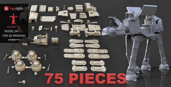  Gambody發(fā)布40厘米長的3D打印星球大戰(zhàn)帝國步行機(jī)